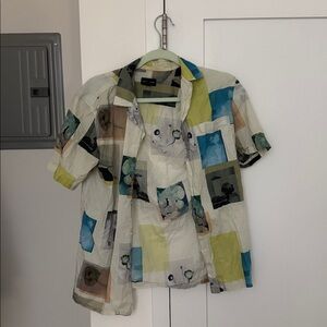 Club Monaco Multicolor Patchwork Shirt